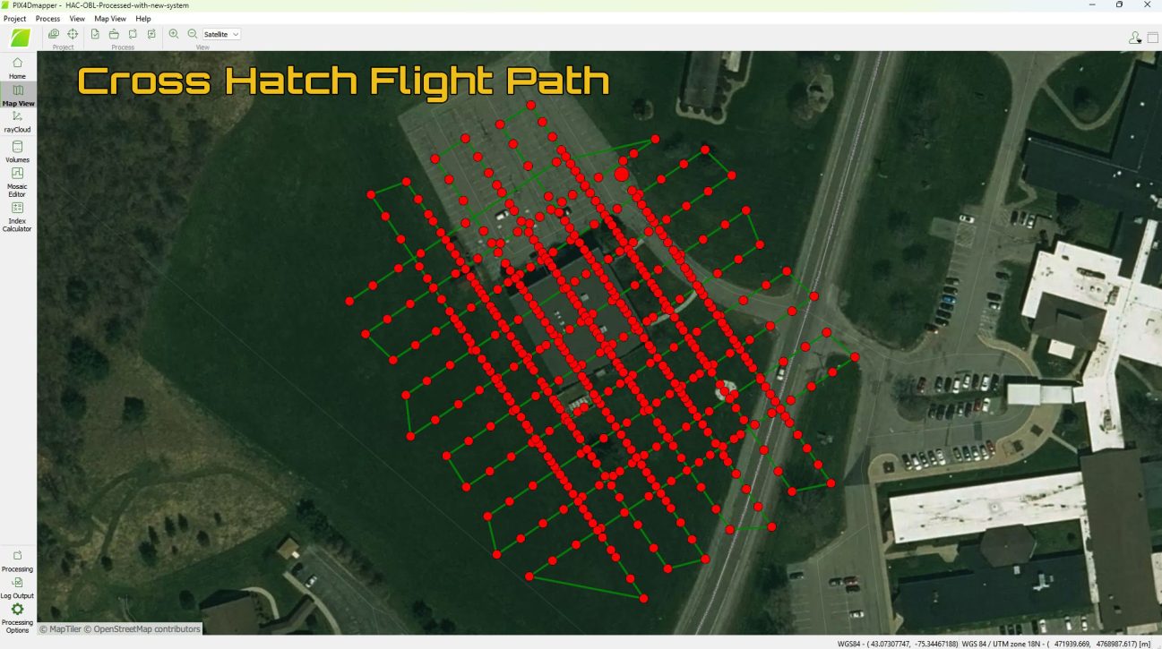 Cross Hatch 3D flight path for 3D photogrammetry